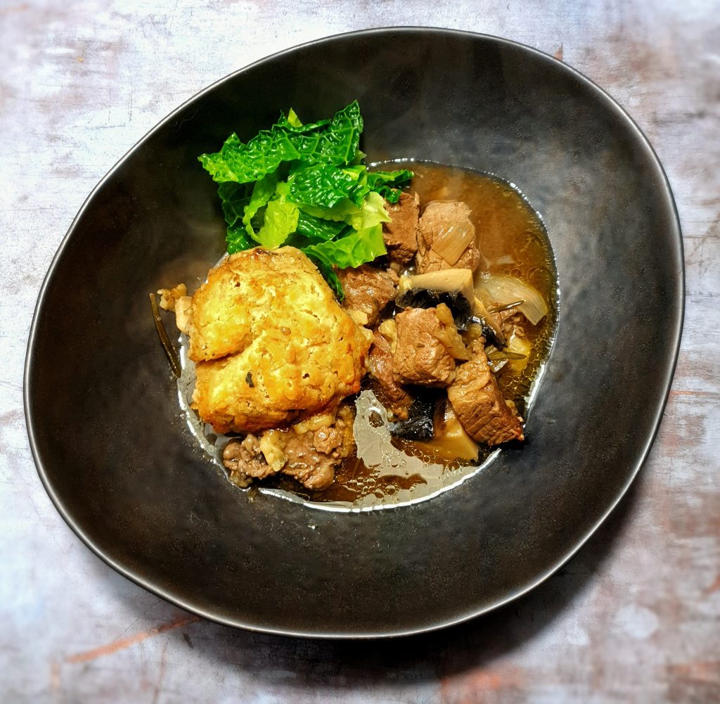 Beef casserole with greens