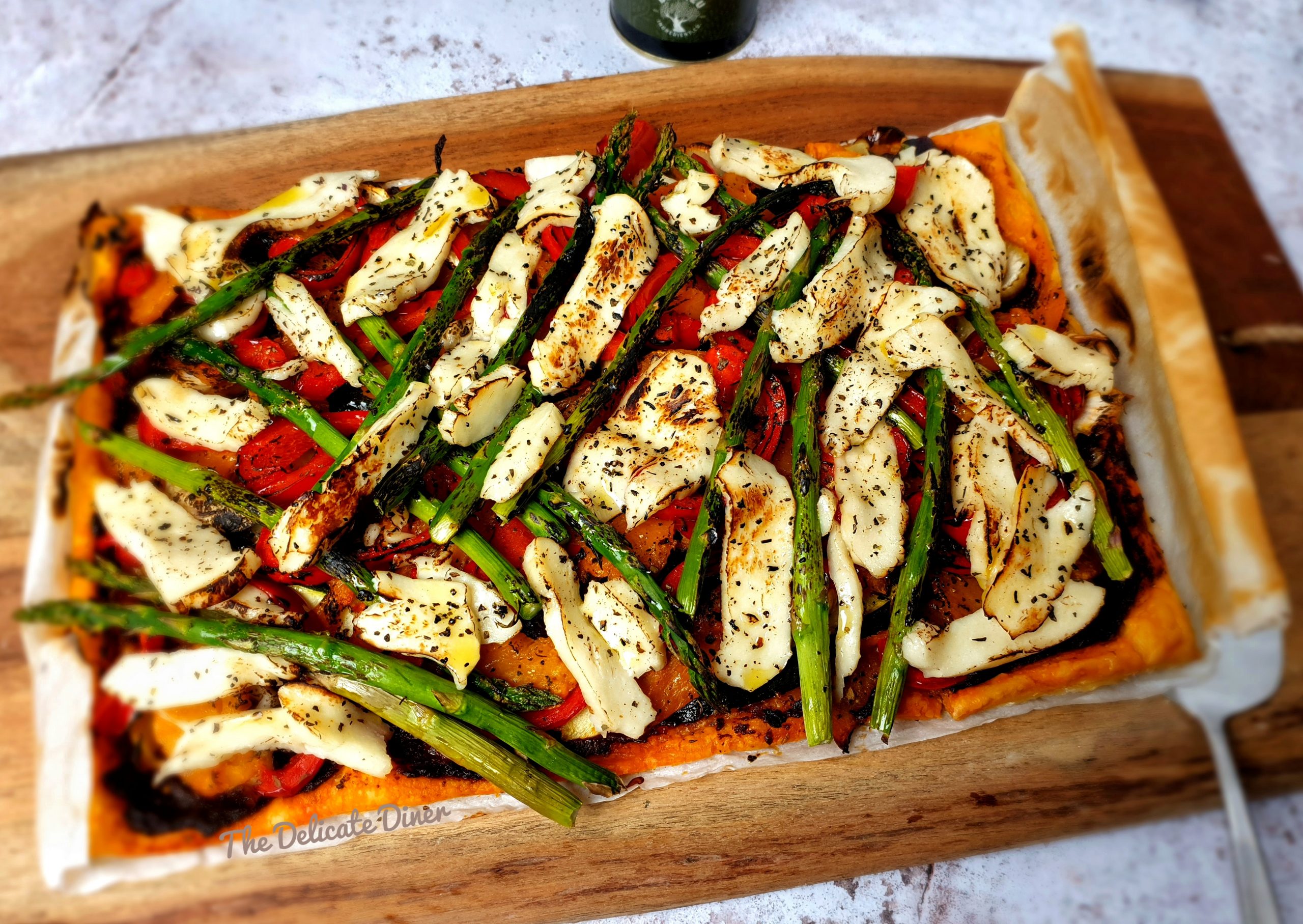 Halloumi and roasted vegetable tart