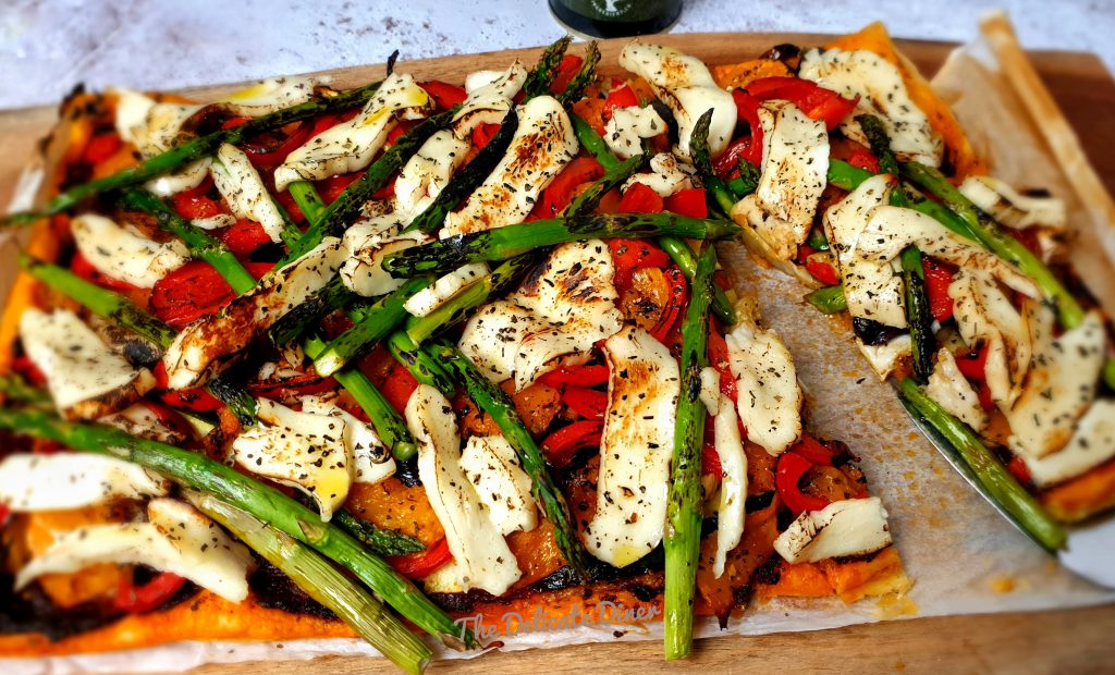 Halloumi and roasted vegetable tart 