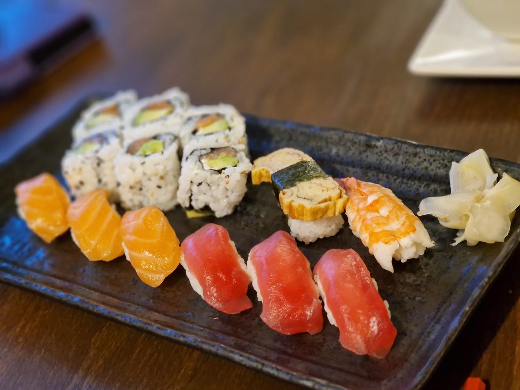 Momiji mochi The Delicate Diner sushi platter